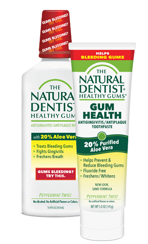 aloe based natural dentist healthy gums antigingivitis antiplaque toothpaste and mouth wash callout image