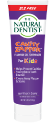 Image of The Natural Dentist Cavity Zapper Fluoride Gel Toothpaste for Kids in Not Yucky Grape flavor.